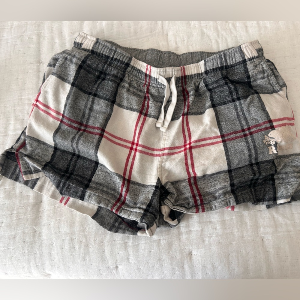 Roots Gray and Red Checkered Shorts